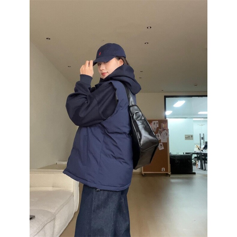 现货5W件冬季三防硬挺boxy短款立领棉衣马夹外套加厚马甲保暖棉服,男装棉衣,电商A486-1