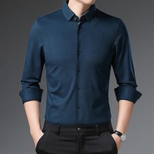 DN18121限价268元男士2023年秋季长袖衬衫山羊绒无痕修身衬衣P162，男装衬衫，电商B360