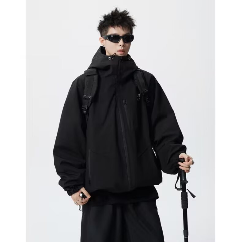1506/Q34160/P78悟空有货美式运动户外连帽冲锋衣撞色工装外套,男装夹克,星座1506