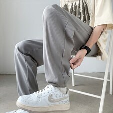 夏季冰丝裤高级感宽松直筒阔腿裤男潮流拖地休闲裤 K3221-P25图片