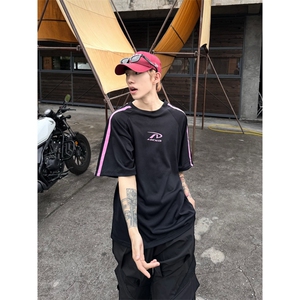 新款短袖t恤男夏季韩版半袖上衣港风宽松休闲潮牌体恤衫T10-P33图片