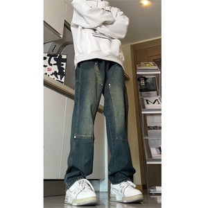 有视频现货伐木工装牛仔裤男宽松直筒GK07-P55-限价68图片