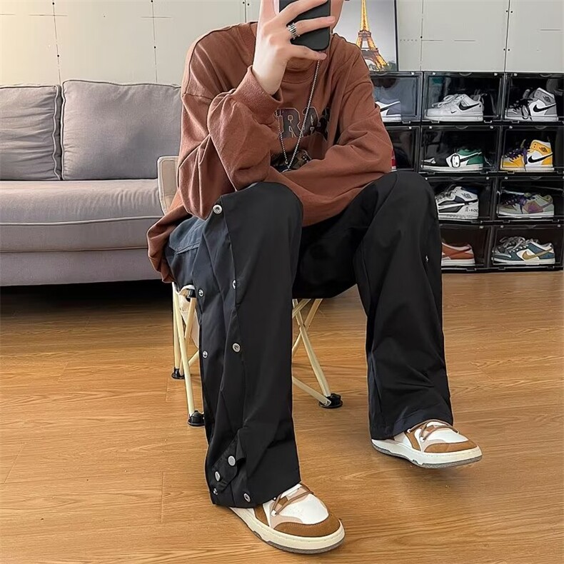 男秋季新款港风休闲裤侧边纽扣K3001P36,男装休闲裤,星座1116-2