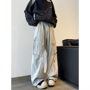 美式高街小众休闲裤男 个性工装百搭宽松长裤子K6092/P60图片