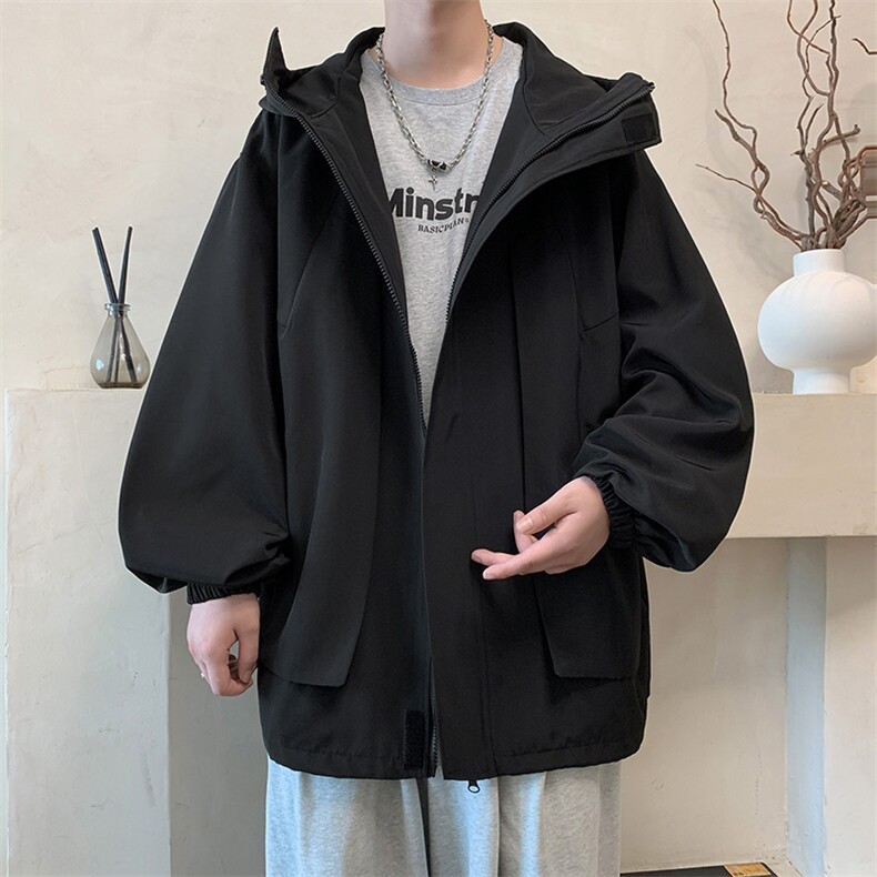 军绿色立领冲锋衣外套男春秋美式机能户外登山服大码潮牌工装夹克,男装夹克,电商A141