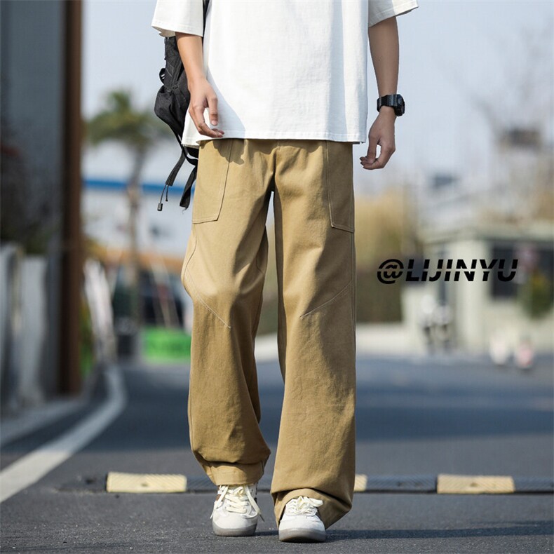 美式宽松工装坠感百搭挺括纯棉设计感休闲裤K672特批4888，男装工装外套，星座718-1