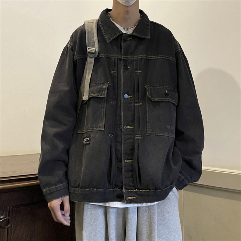 牛仔外套男韩版潮流高街帅2023春秋新款ins宽松百搭夹克W4480-P58,男装大码男装,星座412-3