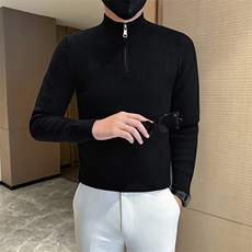 秋冬店主风社会小伙半高领纯色套头针织毛衣301A-1/M91/P58，男装针织衫/毛衣，星座301A-1
