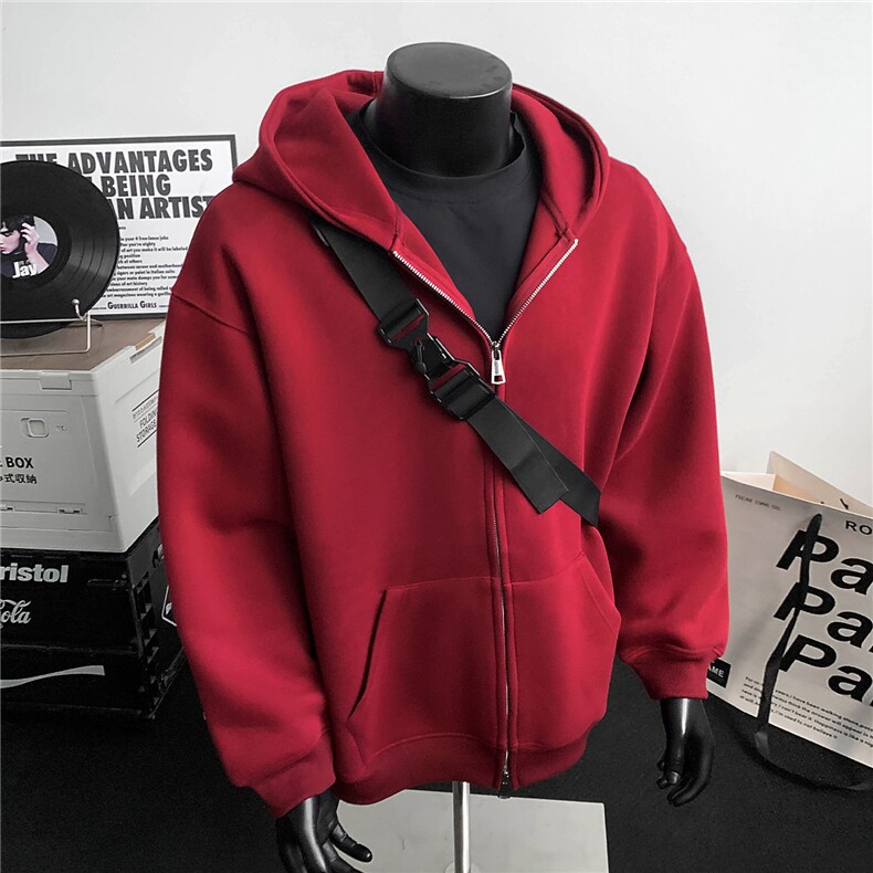 抖音品质卫衣男潮牌美式廓形开衫连帽外套A146-KS8301特p48量大优，男装卫衣，HDA146