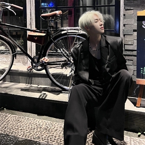 （图）网红炸街金属卡扣西服外套宽松西装1389-P105图片