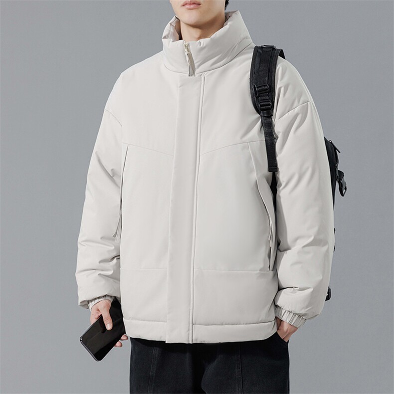 现货美式高街休闲夹克冬季立领纯色三防户外工装加厚棉服外套,男装夹克,电商A486