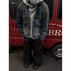 复古牛仔衣外套男潮牌宽松大码潮流休闲工装夹克外穿1243P73，男装工装外套，星座410-2