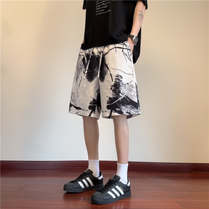 抖音夏季新款潮流花色泡泡格宽松五分裤B315-K25583-特p20控39图片
