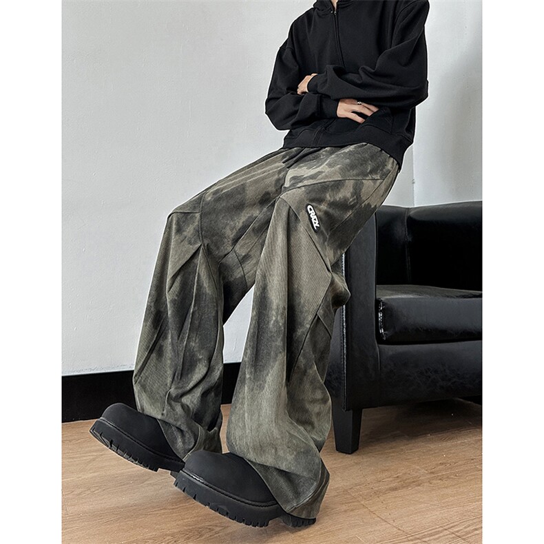 B257-1-N07-P5524秋季宽松休闲扎染oversize长裤休闲裤，男装休闲裤，星座B257-1