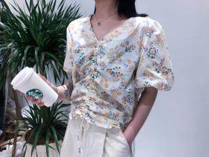 碎花小衫，女装，橙色恋人