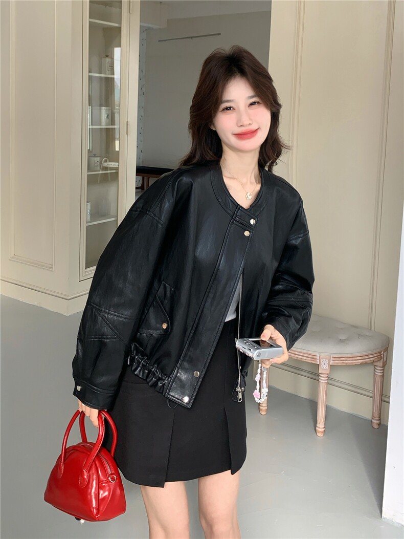 大货已出春季新款PU皮衣外套2199-P175-K245,女装皮衣,网红馆