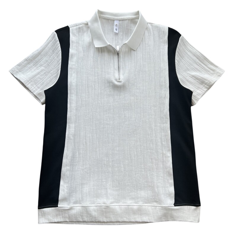 2024夏季新款发型师POLO衫男短袖潮流不对称设计感A368-PL54-P60,男装Polo衫,电商A368