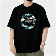 1506/QL4150/P32男士短袖T恤印流字母半袖韩版宽松夏季衣服上衣，男装T恤，星座1506