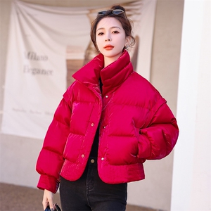高级感纳米亮面免洗羽绒棉服女2023年冬季新款女装时尚气质外套图片