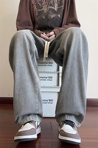高街美式怀旧星空纹牛仔裤男春夏季直筒显瘦裤子1809-P40 限价79图片