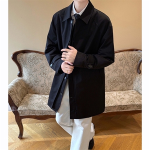 双层门襟风衣中长款秋季宽松简约大衣外套男 XZ514-2-FY2622-P118图片