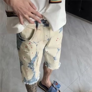 夏季新款美式短裤男潮牌设计感小众宽松青少年运动休闲五分裤子图片
