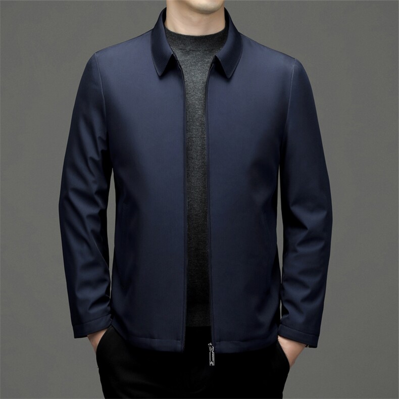 中年男士翻领纯色棉服冬季新款加厚保暖棉袄爸爸装商务休闲外套,男装棉衣,电商B212（原钱塘6029）