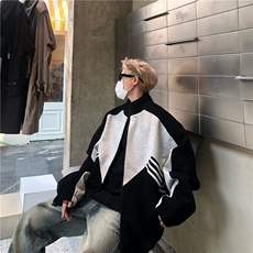 秋冬420g重磅撞色拼接条纹运动开衫立领卫衣GW044-P70-控99，男装卫衣，星座216(原A116)