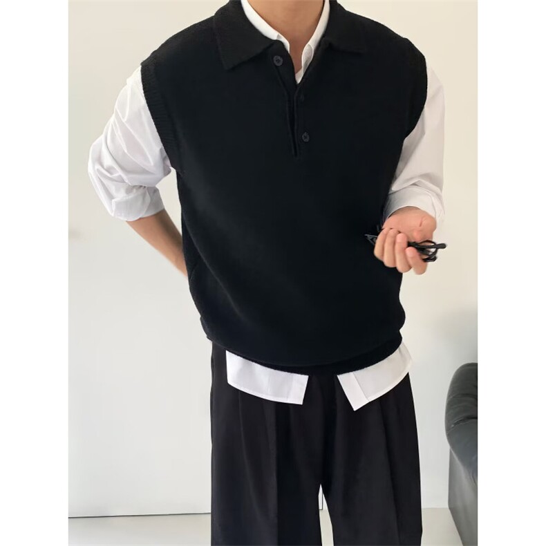 现货JY192-P38港风春秋季针织马甲男韩版潮ins无袖背心,男装背心/马甲,星座1501-3