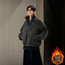 网图扎染pu立领皮加棉夹克情侣棉服外套男H2506-1加棉特P73，男装夹克，电商A341