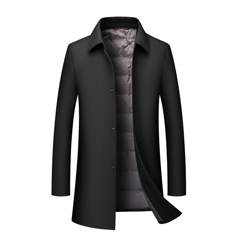 DZ9688钱塘2020-3冬季厚款商务休闲翻领中年男士长款羽绒服P255，男装羽绒服，钱塘207-3