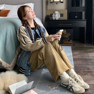 独特超好看牛仔拼接棒球服外套女春秋2025新款今年流行爆款巨好看图片