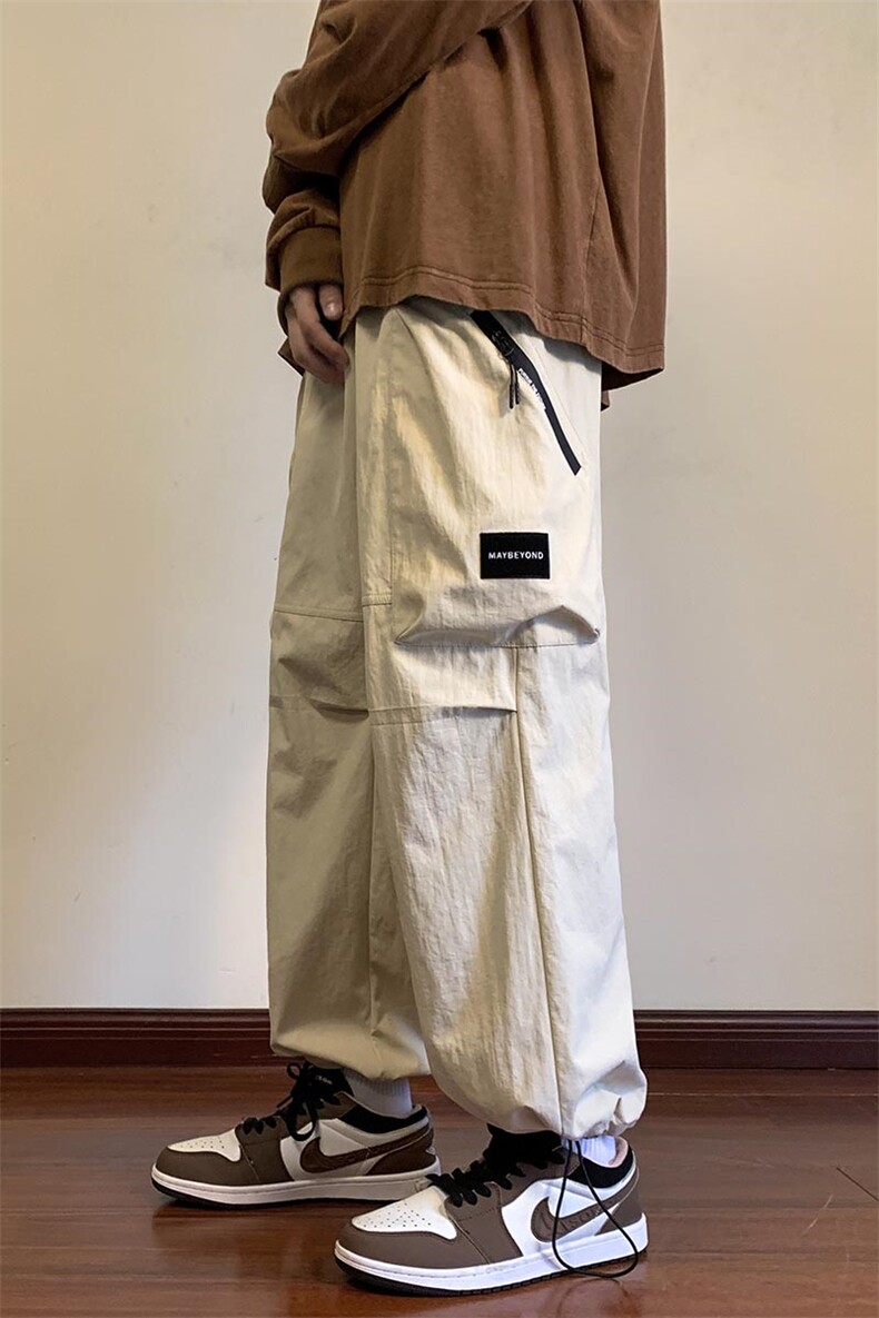 KP802P55港风工装休闲裤男宽松直筒束脚伞兵裤,男装休闲裤,星座1204-3