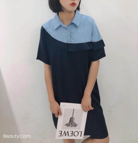 【现货】时尚个性拼接连衣裙，女装连衣裙，麦丝尚