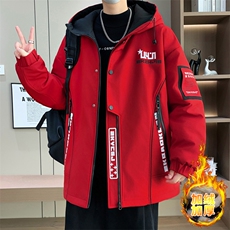 港风男士外套青年冬季加绒加厚夹克外套帅气保暖棉衣男L8756-P93，男装夹克，星座310B