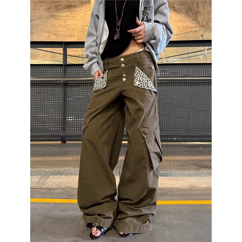 高腰阔腿牛仔裤女2025新款秋款超火宽松梨型身材白色直筒拖地裤子图片