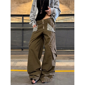 高腰阔腿牛仔裤女2025新款秋款超火宽松梨型身材白色直筒拖地裤子图片