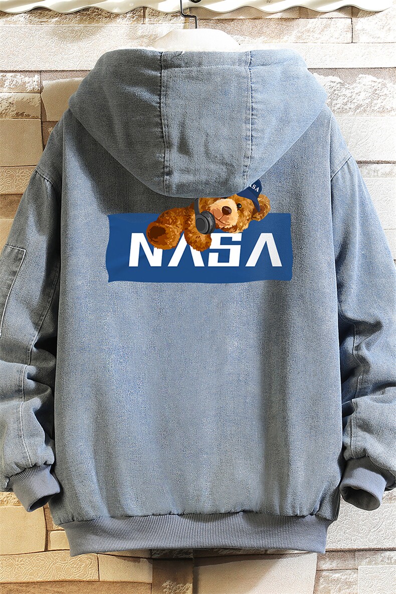 NASA牛仔外套大码加厚加绒衣男羊羔毛服男砖墙NM53247-P140,男装棉衣,电商A040A