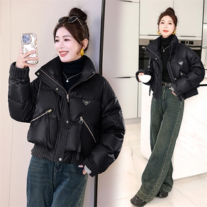 2023年冬季新款现货免洗柔软皮加厚立领面包服韩版小个子羽绒服图片
