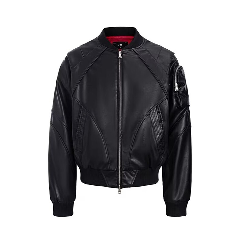 蛇纹皮拼阿尔法皮衣气质ins文艺流行简约慵懒百搭日系时尚原宿，男装皮衣，星座613