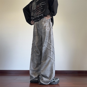 2025秋季新款美式高街做旧脏脏宽松牛仔裤B315-K137-特p45控88图片