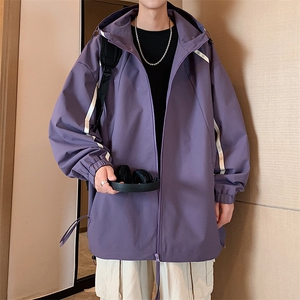 港风二开宽松冲锋衣工装夹克百搭落肩简约上衣外套JK743 P70图片