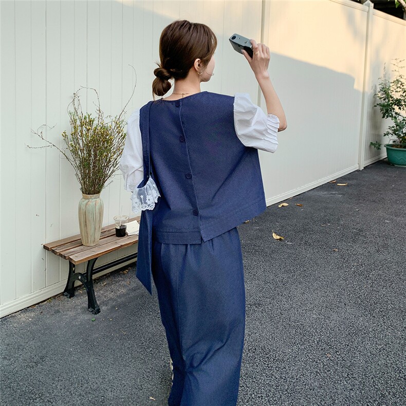 高级感撞色上衣半身裙套装女2025夏季新款韩版宽松显瘦气质两件套,女装套装/套裙,维壹