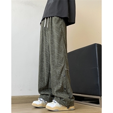 217-2-K2461-P50秋季灯芯绒休闲裤男痞帅扎染宽松直筒脏脏长裤子，男装休闲裤，星座217-2