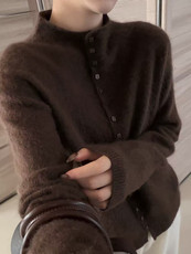 2025年秋季时尚百搭通勤简约休闲排扣开衫，女装羊毛衫，美轩羊绒