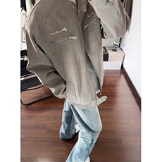 复古高街重磅PU皮夹克外套皮衣男宽松百搭工装棒球服外套J2596，男装夹克，星座1116A（原606A-3）