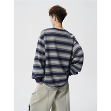 5XL-M日系复古做旧长袖海魂衫男条纹工装卫衣男WY51-P70，男装工装外套，电商D206-1