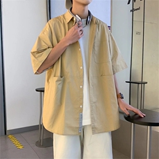 日系短袖衬衫男女INS潮牌上衣韩版宽松休闲夏季薄款衬衣C2023-P28，男装衬衫，星座1008-1