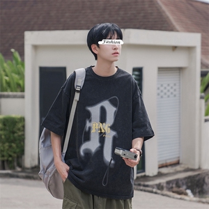 纯棉短袖T恤男款潮流字母休闲百搭短袖B225-T9220-P45-X59-现货图片