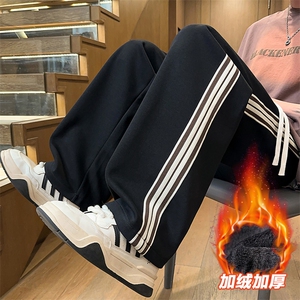 直筒工装裤男真超绒秋冬加绒加厚运动裤休闲长裤D016-P45加绒P50图片
